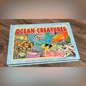 Jigsaw Puzzle Book Ocean Creatures with five 48 piece kids puzzles, Puzzle Book